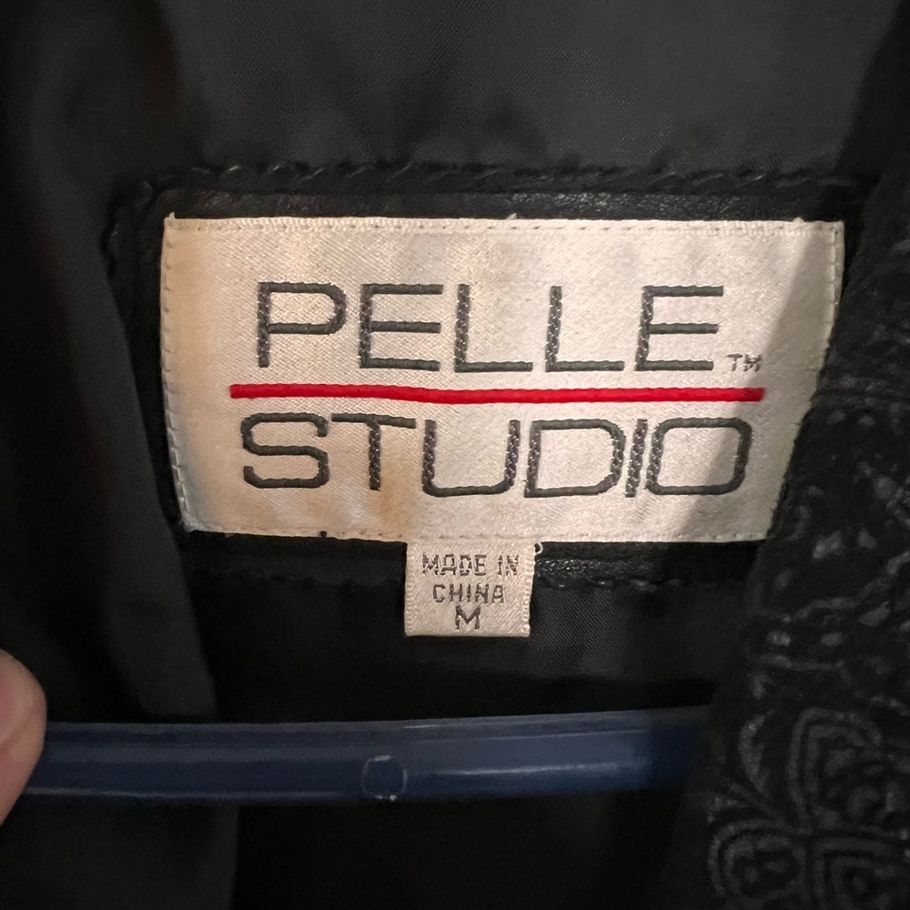 Pelle Studio Leather Trench Coat Womens  Size M Long Lined Soft Heavy  Black Y2K - Picture 5 of 5